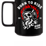 BORN RIDE BLACK COFFEE MUG