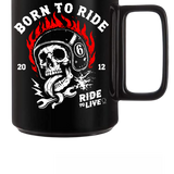 BORN RIDE BLACK COFFEE MUG