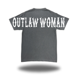OUTLAW WOMAN FADED BLACK OVERSIZED BILLBOARD TEE