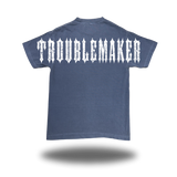 TROUBLEMAKER FADED NAVY OVERSIZED BILLBOARD TEE