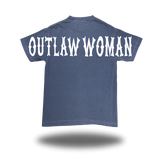 OUTLAW WOMAN FADED NAVY OVERSIZED BILLBOARD TEE