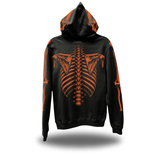 SKELETON OVERSIZED PRINT HOODIE - ORANGE