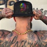 NEON NIGHTMARE BLACK CAMO FLAT BILL HAT