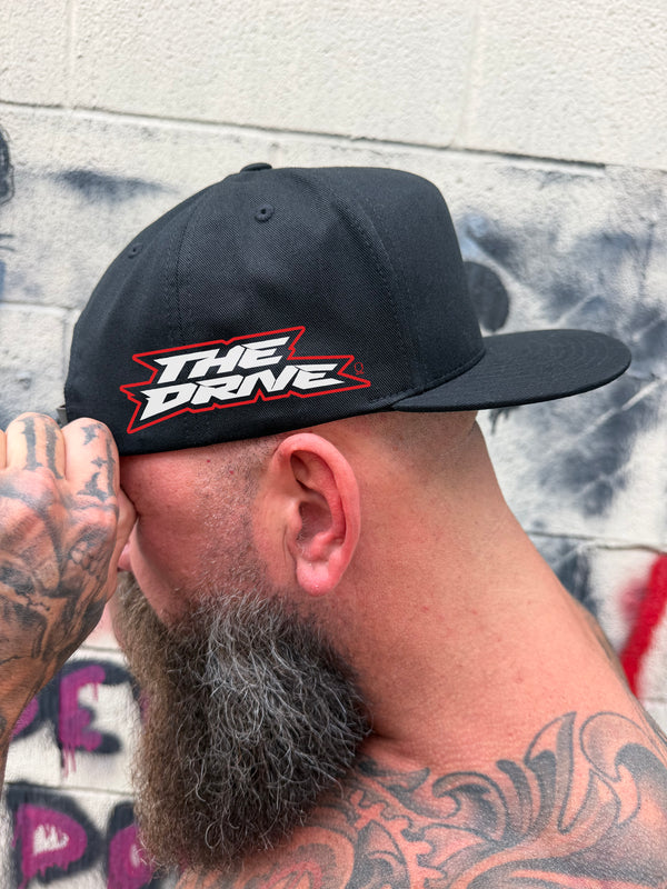 DRIVEN FEAR - SIDE STYLE BLACK COTTON FLAT BILL HAT