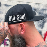 OLD SOUL - SIDE STYLE BLACK COTTON FLAT BILL HAT