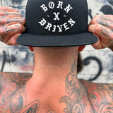 BORN DRIVEN  BLACK COTTON FLAT BILL HAT