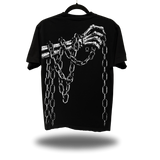 CHAIN HANDS BLACK OVERSIZED TEE