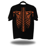 SKELETON BLACK OVERSIZED TEE -  ORANGE