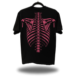 SKELETON BLACK OVERSIZED TEE - PINK