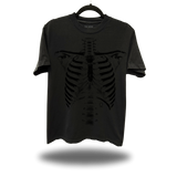 SKELETON BLACK OVERSIZED TEE -  BLACK ON BLACK