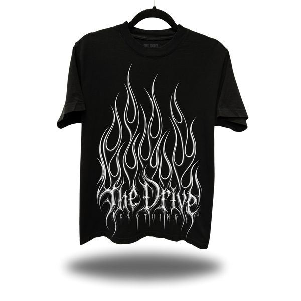 TDC FLAMES  BLACK OVERSIZED TEE