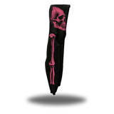 SKELETON OVERSIZED PRINT ZIP UP HOODIE - PINK