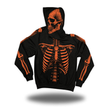 SKELETON OVERSIZED PRINT HOODIE - ORANGE