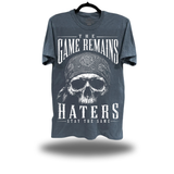 THE GAME REMAINS OVERSIZE PRINT VINTAGE TEE *BLUE JEAN*
