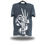 ARE YOU OK OVERSIZE PRINT VINTAGE TEE *BLUE JEAN*