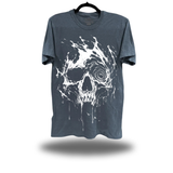 SPLASH SKULL OVERSIZE PRINT VINTAGE TEE *BLUE JEAN*