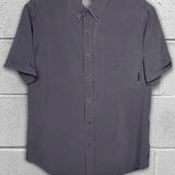 ESSENTIAL SMOKE GREY BUTTON UP
