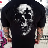 ESSENTIAL SKULL CROSS SNAP BUTTON UP