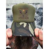 STRIKE HARD FOAM CURVED BILL GREEN CAMO HAT