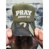 PRAY FOAM CURVED BILL GREEN CAMO HAT