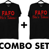 SHE'S/HE'S TAKEN BLACK CLASSIC TEE COMBO