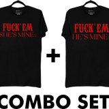 SHE'S/HE'S MINE BLACK CLASSIC TEE COMBO