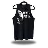 NEVER FIT IN ROAD RASH BLACK TANK TOP