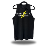 BAD LUCK SUCKS ROAD RASH BLACK TANK TOP
