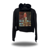 LIPSTICK BLACK CROP HOODIE