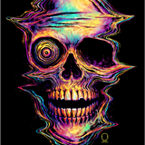 DISTORTED COLOR SKULL DECAL