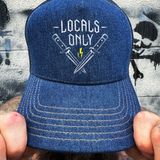 LOCALS ONLY DENIM CURVED BILL HAT