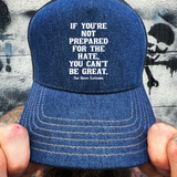 BE GREAT DENIM CURVED BILL HAT