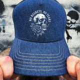 NO TEARS DENIM CURVED BILL HAT