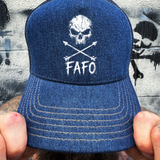 FAFO SKULL DENIM CURVED BILL HAT
