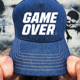 GAME OVER DENIM CURVED BILL HAT