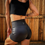 DDD FAUX LEATHER SCRUNCH BOOTY SHORTS - The Drive Clothing