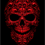 EVIL FILIGREE SKULL DECAL