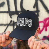 FAFO GREY & WHITE FLEXFIT HAT
