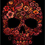 FLOWER COLOR SKULL DECAL
