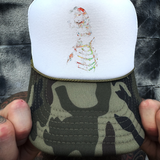 PAINT SKULL FOAM CURVED BILL CAMO HAT