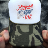 RIDE OR DIE FOAM CURVED BILL CAMO HAT