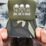 IDC FOAM CURVED BILL GREEN CAMO HAT