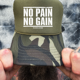 NO PAIN FOAM CURVED BILL GREEN CAMO HAT