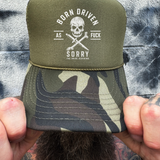 BORN DRIVEN FOAM CURVED BILL GREEN CAMO HAT
