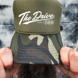 DRIVE GLOBES FOAM CURVED BILL GREEN CAMO HAT