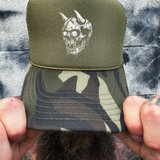 DEMON SKULL FOAM CURVED BILL GREEN CAMO HAT