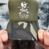 LET THEM FOAM CURVED BILL GREEN CAMO HAT