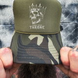 YOUR THRONE FOAM CURVED BILL GREEN CAMO HAT