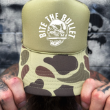 BITE BULLET FOAM CURVED BILL SAND CAMO HAT