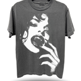 KISS OF DEATH FADED BLACK OVERSIZED TEE